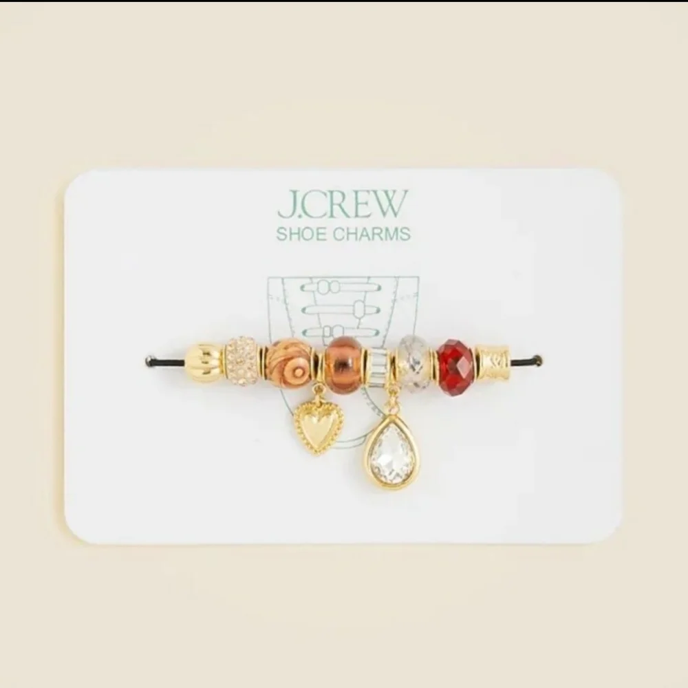 J.Crew Shoelace Teardrop Shoe Charms pack Rose Multi BNWT SO